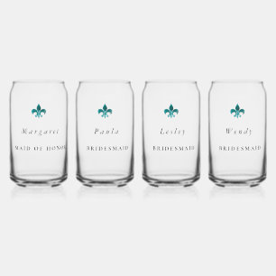Personalized Can Glasses Bridesmaids Wedding Party