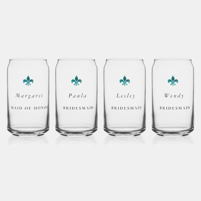 Personalized Can Glasses Bridesmaids Wedding Party (Front)