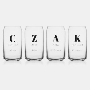 Personalized Can Glasses Wedding Party