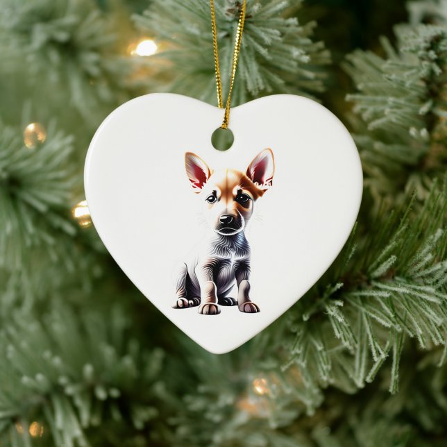 Personalized Canaan Dog Puppy Ceramic Ornament (Tree)