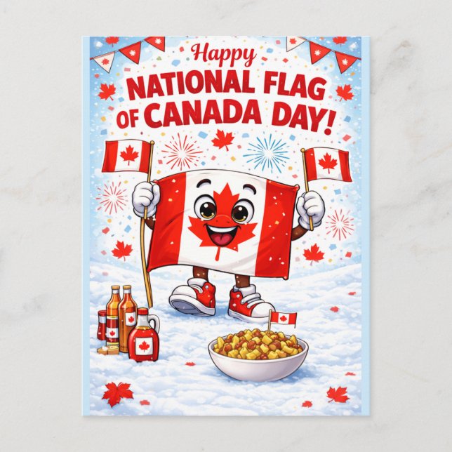 Personalized Canada Flag Day Postcard (Front)