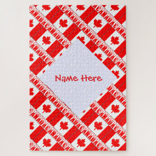 Personalized Canada Flag Jigsaw Puzzle Gift