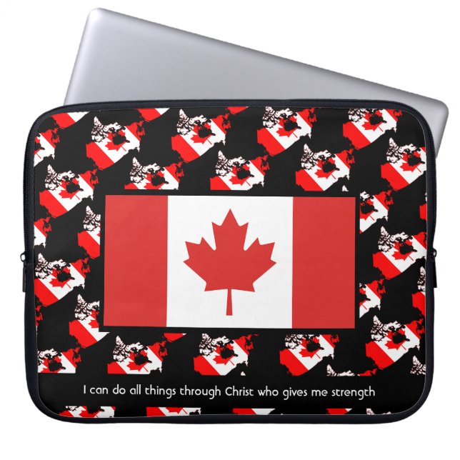 Personalized CANADA FLAG Laptop Sleeve (Front)