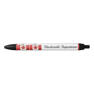 Personalized CANADA FLAG Map Black Ink Pen