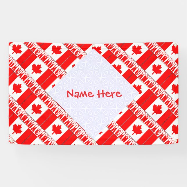 Personalized Canada Flag Party  Banner (Horizontal)