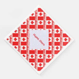 Personalized Canada Flag Party Paper Napkins