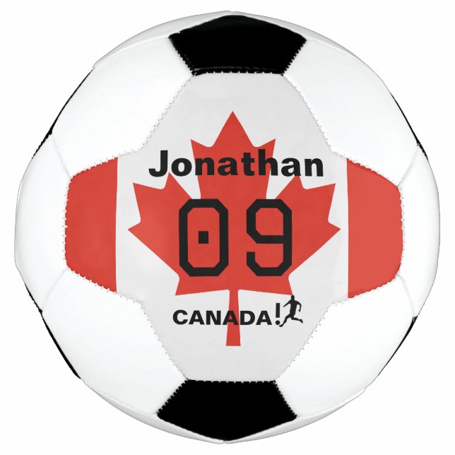 Personalized Canada Maple Leaf Soccer Gift Ball (Front)