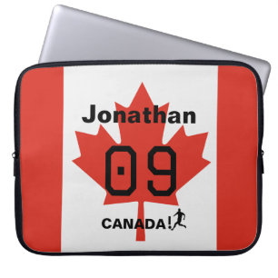Personalized Canada Maple Leaf Tech Gift Laptop Sleeve