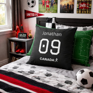 Personalized Canada Soccer Fan Room Decor Throw Pillow