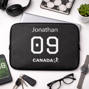 Personalized Canada Soccer Tech Protection Laptop Sleeve