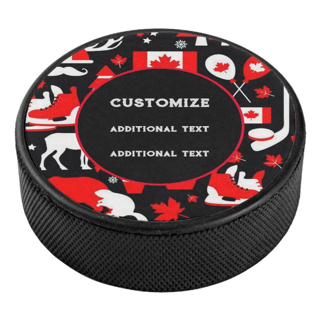 Personalized Canada Theme Hockey Puck (3/4)