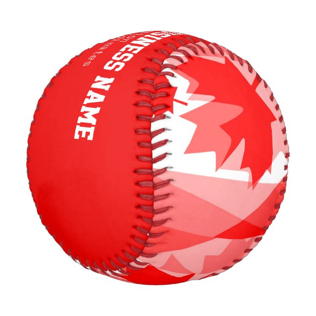 Personalized Canadian Baseball (Angled)