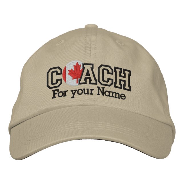Personalized Canadian Coach with your name Embroidered Hat (Front)