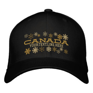 Personalized Canadian Winter Snowflakes Embroidered Hat