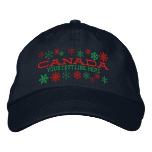 Personalized Canadian Winter Snowflakes Embroidered Hat