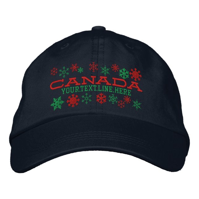 Personalized Canadian Winter Snowflakes Embroidered Hat (Front)