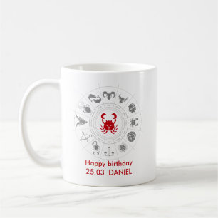 Personalized Cancer Zodiac Birthday Gift Coffee Mug