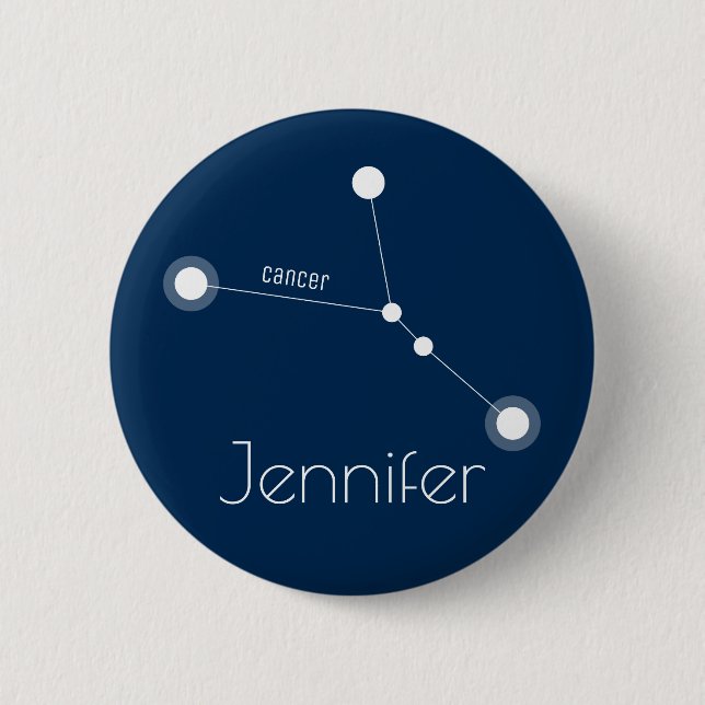 Personalized Cancer Zodiac Constellation 2 Inch Round Button (Front)