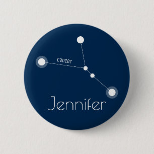 Personalized Cancer Zodiac Constellation 2 Inch Round Button