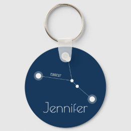 Personalized Cancer Zodiac Constellation Keychain