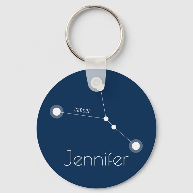 Personalized Cancer Zodiac Constellation Keychain (Front)