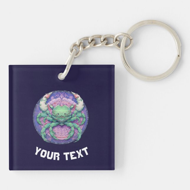 PERSONALIZED CANCER ZODIAC SIGN  KEYCHAIN (Back)