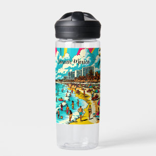 Personalized Cancun, Mexico with a Pop Art Vibe Water Bottle