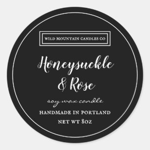 Personalized Candle  Black & White Label 