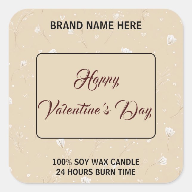 Personalized Candle Label Happy Valentine’s Day (Front)