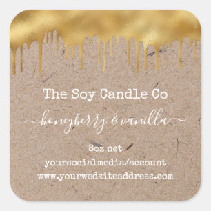 Personalized candle label on kraft paper