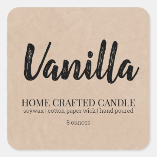 Personalized Candle Label Rustic Kraft Sticker