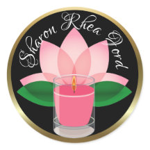 Personalized Candle Lotus Blossom Sticker
