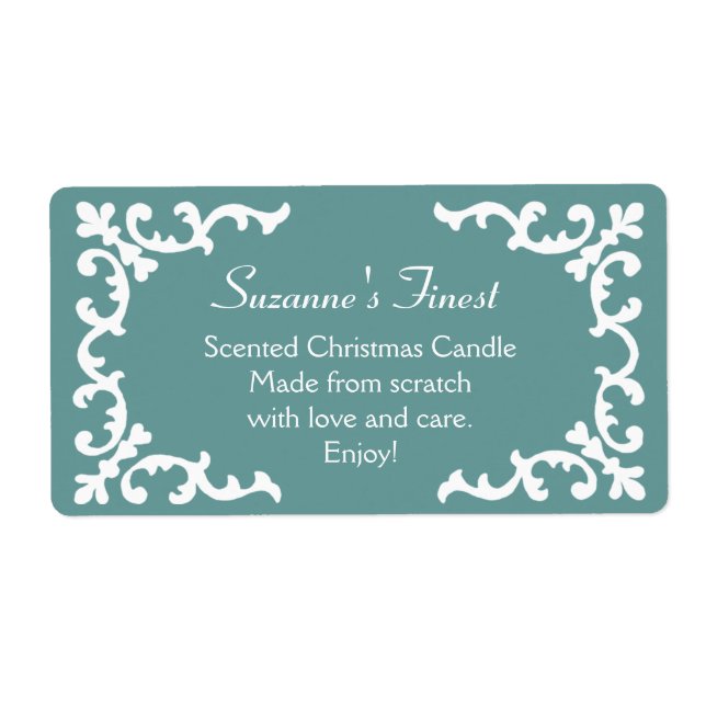 Personalized Candle or Canning Jar Blue Label (Front)