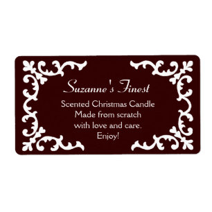 Personalized Candle or Canning Jar Brown Label