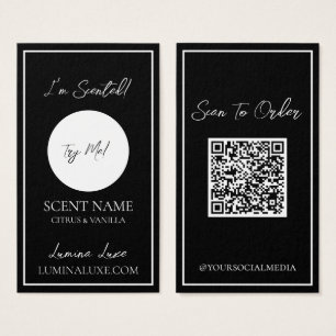 Personalized Candle Scent Black Sampler Card