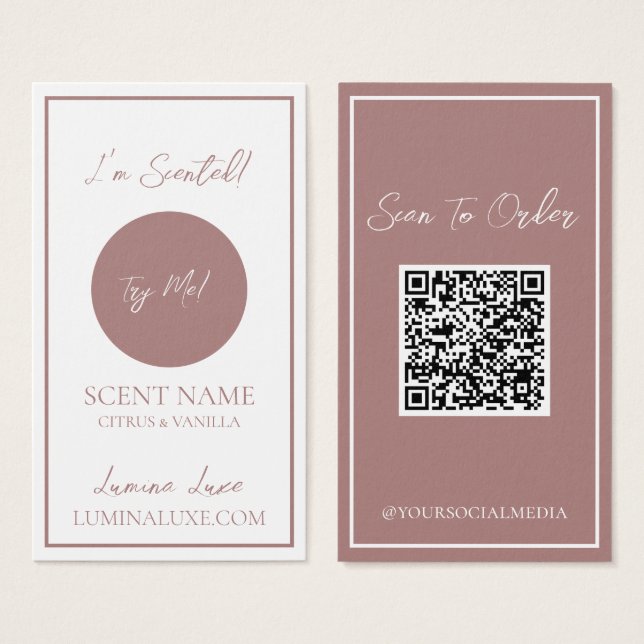 Personalized Candle Scent Sampler Card (Front & Back)