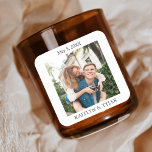 Personalized Candle Wedding Favour Thank Custom Square Sticker<br><div class="desc">Personalized Candle Wedding Favour Thank Custom Square Sticker</div>