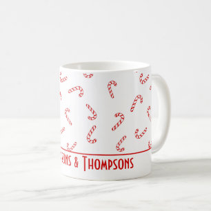 Personalized Candy Cane Christmas Coffee Mug
