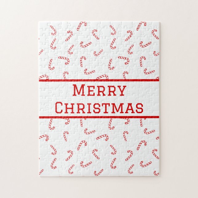 Personalized Candy Cane Christmas  Jigsaw Puzzle (Vertical)