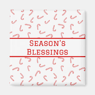 Personalized Candy Cane Christmas Magnet