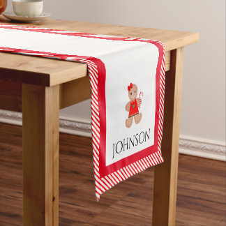 Personalized Candy Cane Christmas Table Runner
