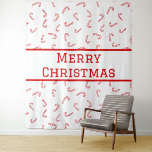 Personalized Candy Cane Christmas Tapestry