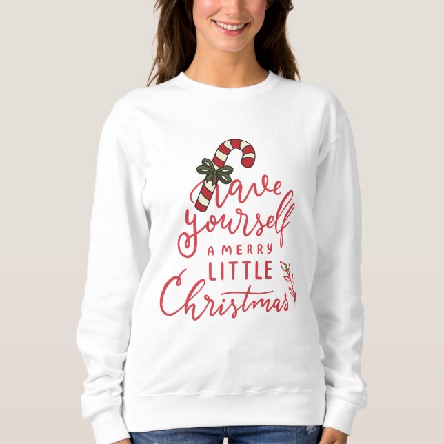 Personalized Candy Cane Script Christmas  Sweatshirt (Front)
