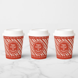 Personalized Candy Cane Stripe Paper Cups
