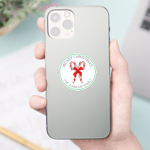 Personalized Candy Canes and Bow Christmas 