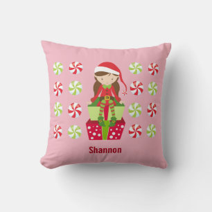 Personalized Candy Crush Female Elf Throw Pillow