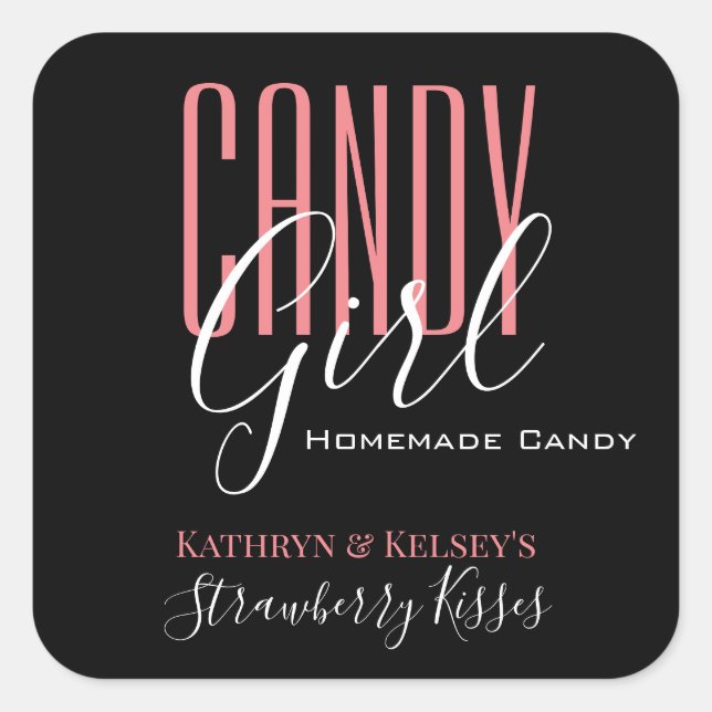 Personalized "Candy Girl" Food/Drink Label (Front)