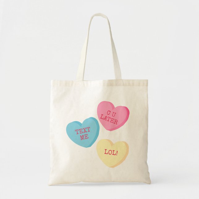 Personalized Candy Hearts Tote (Front)
