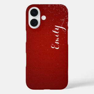 Personalized Candy Red Diamond - Barely There iPhone 16 Case