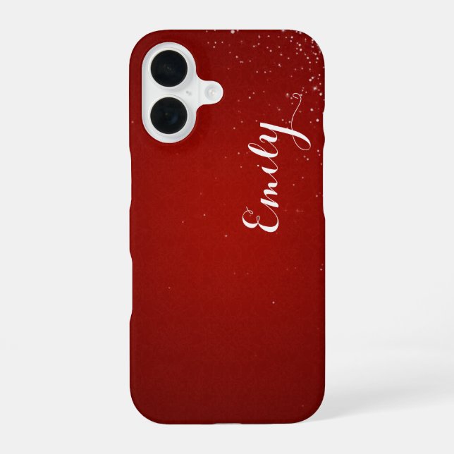 Personalized Candy Red Diamond - Barely There iPhone 16 Case (Back)